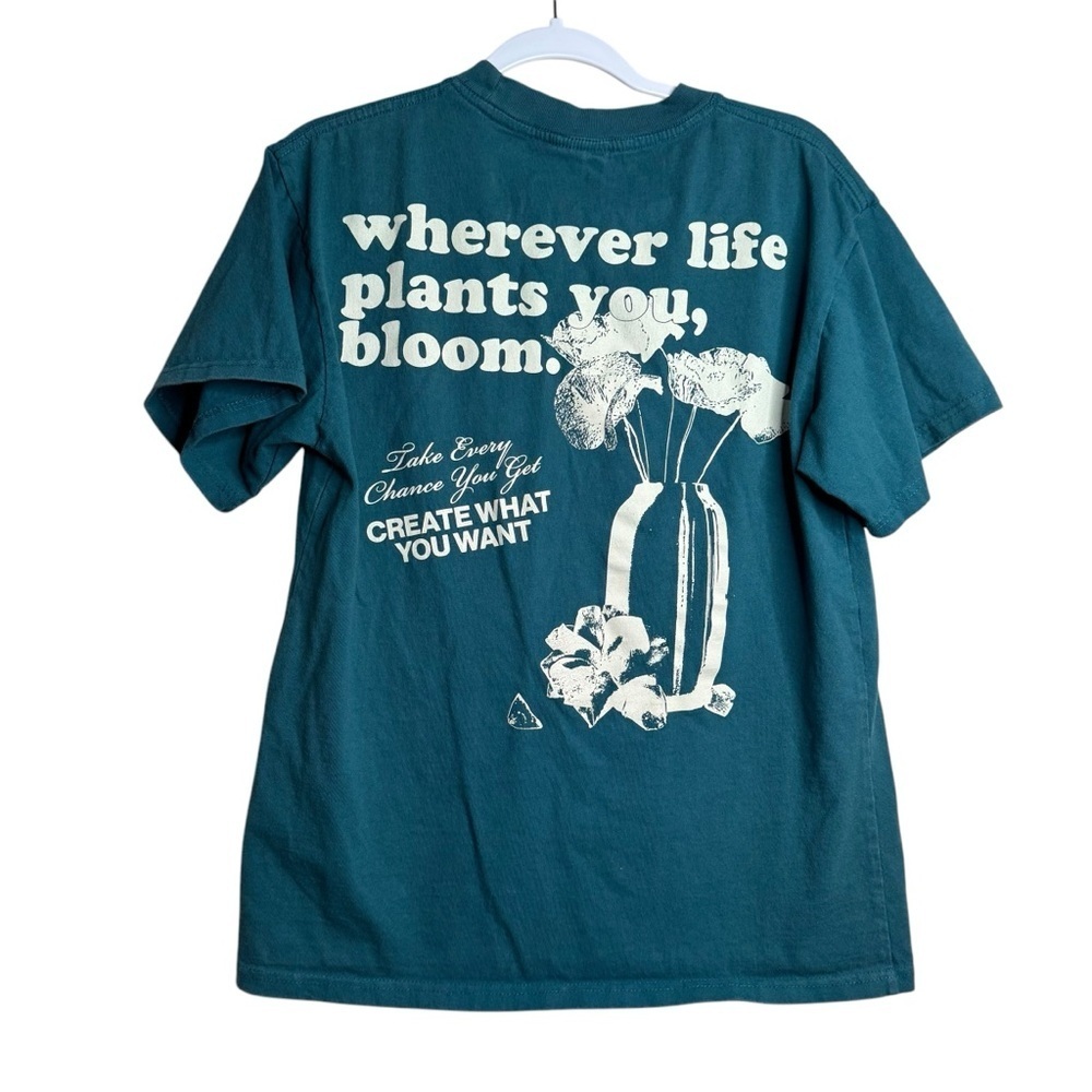 PacSun Organic Life Plants You T-Shirt Green Small Thick Cotton Plant Bloom